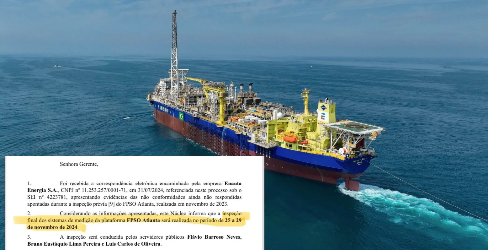 ANP marca inspeção final do FPSO Atlanta, da Brava Energia; ação sobe